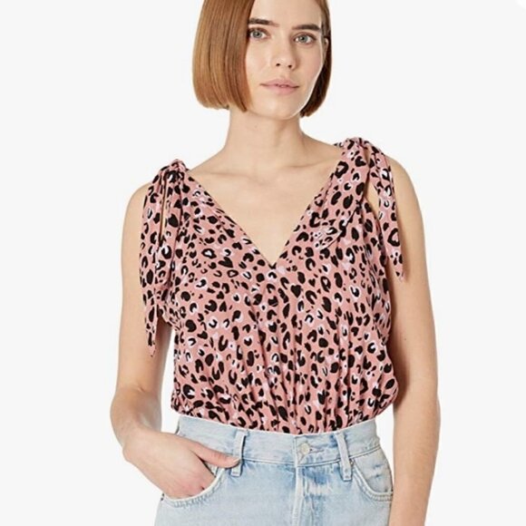 FREE People Bare It All Bodysuit animal print pink sleeveless Size Small - Picture 12 of 13